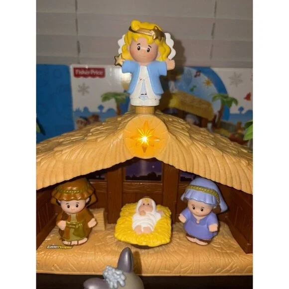 Fisher Price Little People Christmas Story Nativity In Box Missing Sheep - Works - Picture 2 of 6